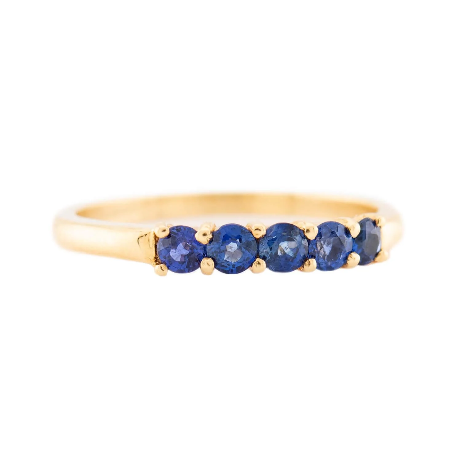 Estate 18k Sapphire Half Band - Image 2