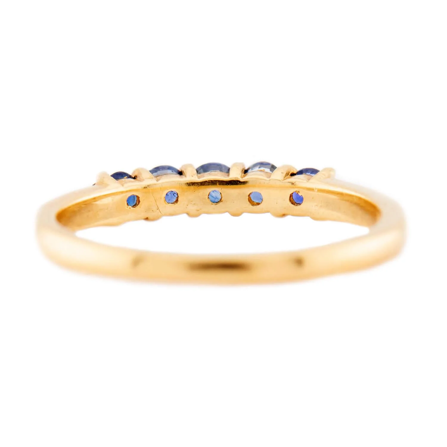 Estate 18k Sapphire Half Band - Image 5