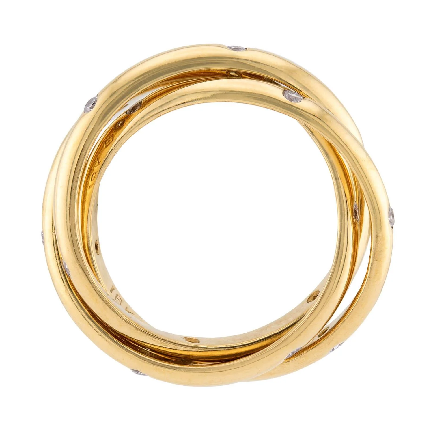 Estate 18k Three-Band Diamond Roller Ring - Image 4