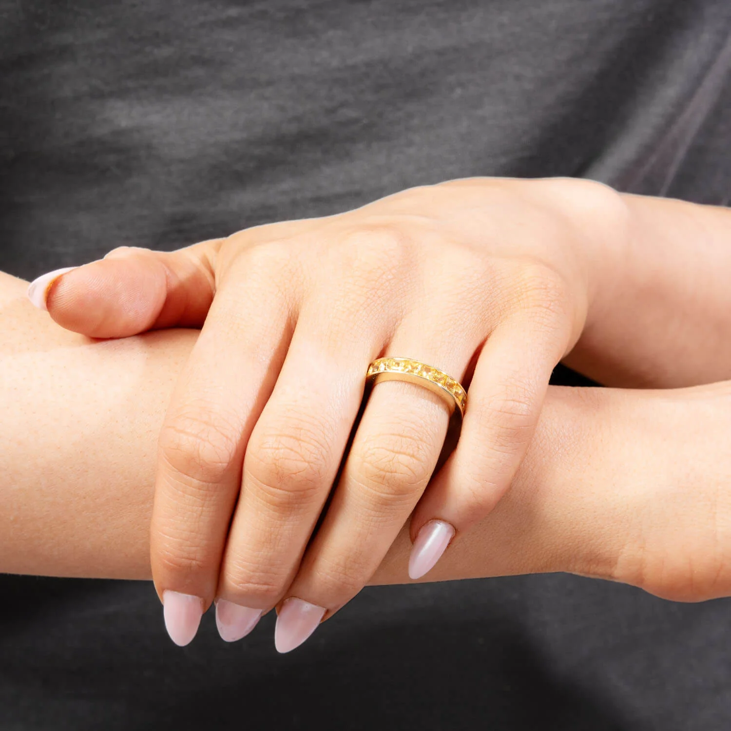 Estate 18k Yellow Sapphire Eternity Band - Image 5