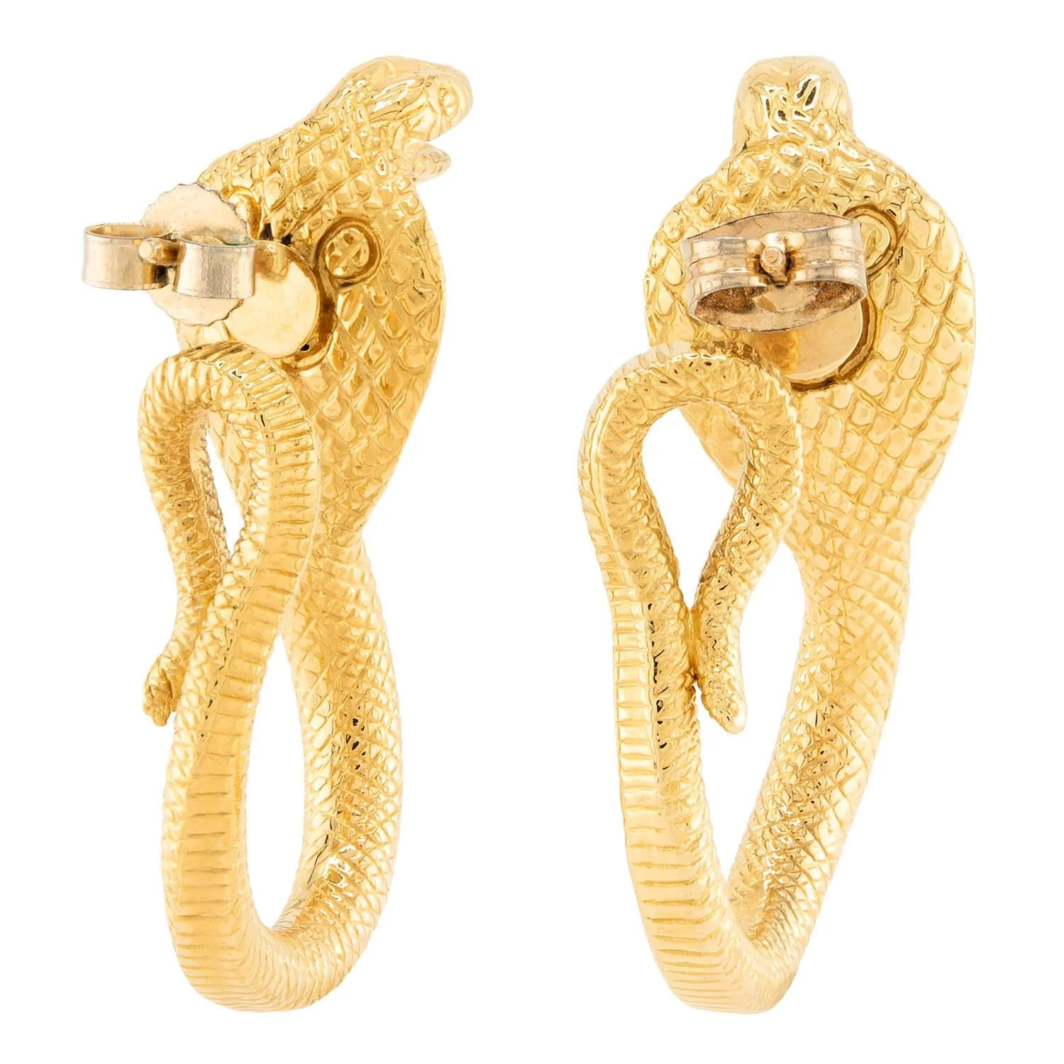 Estate 19k Cobra-Motif Earrings - Image 3
