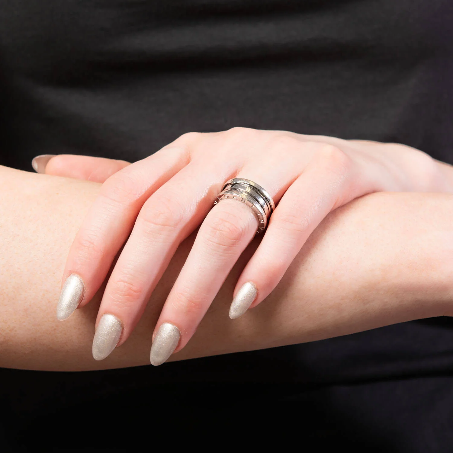 Estate BULGARI 18k White Gold Ring - Image 6