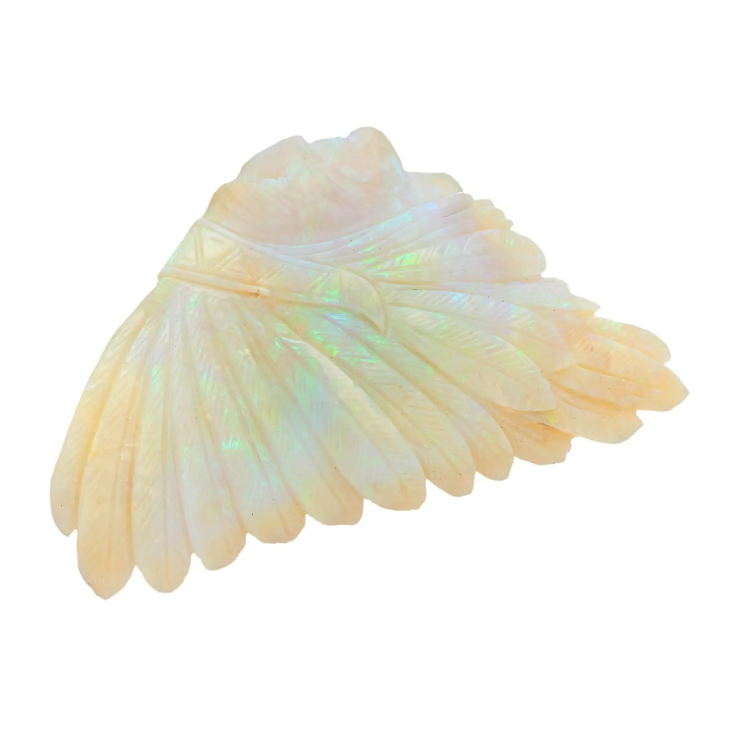 Estate Carved Opal Native American Plaque - Image 3