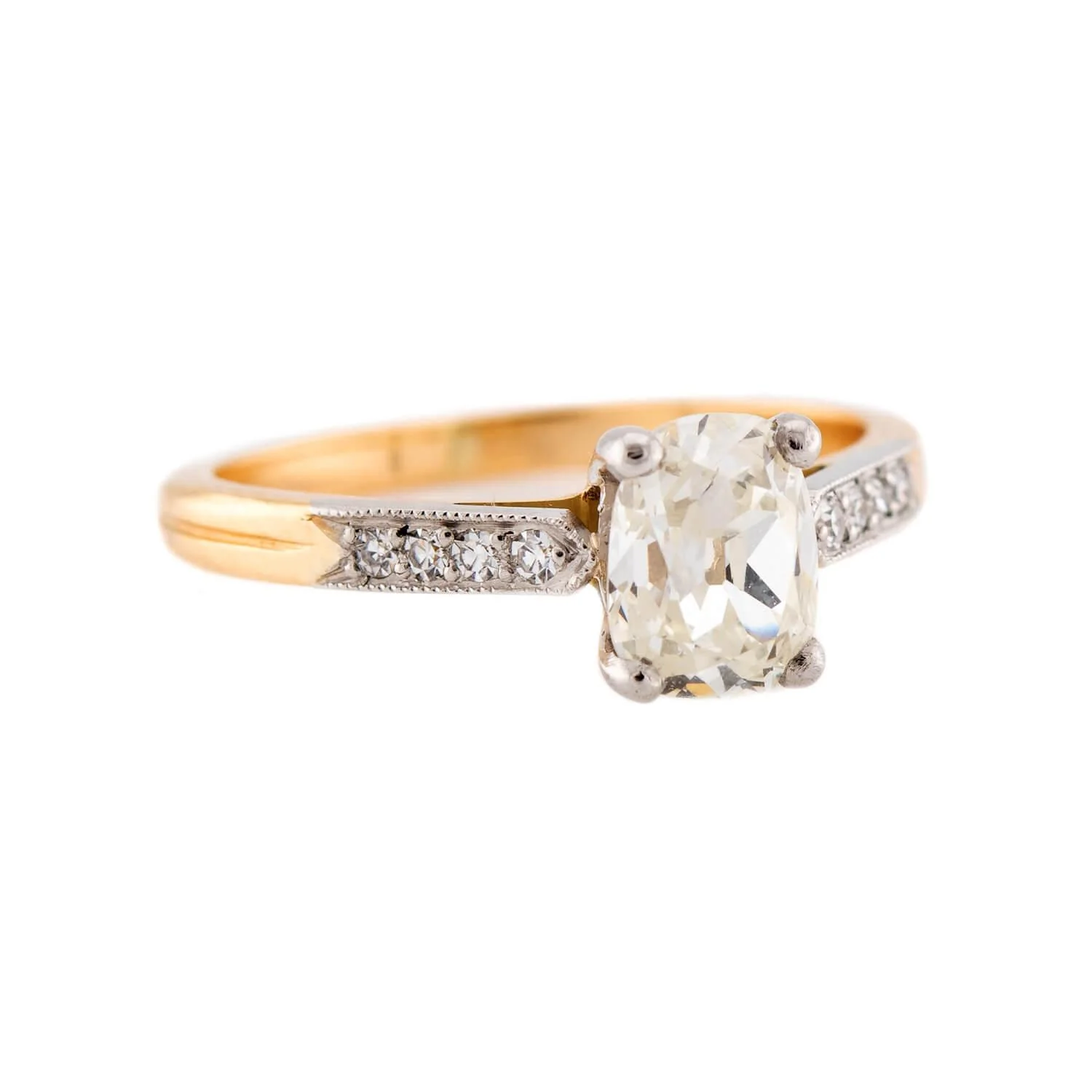 Estate French 18k GIA Diamond Engagement Ring 1.18ct - Image 2