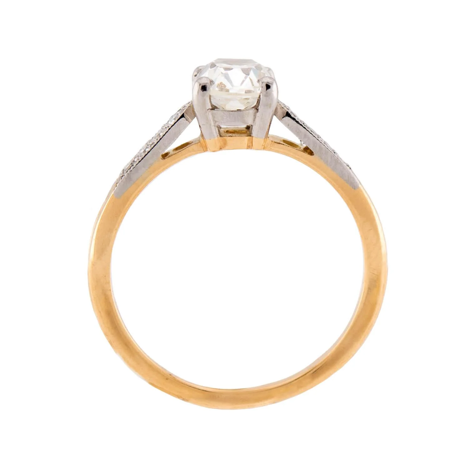 Estate French 18k GIA Diamond Engagement Ring 1.18ct - Image 4