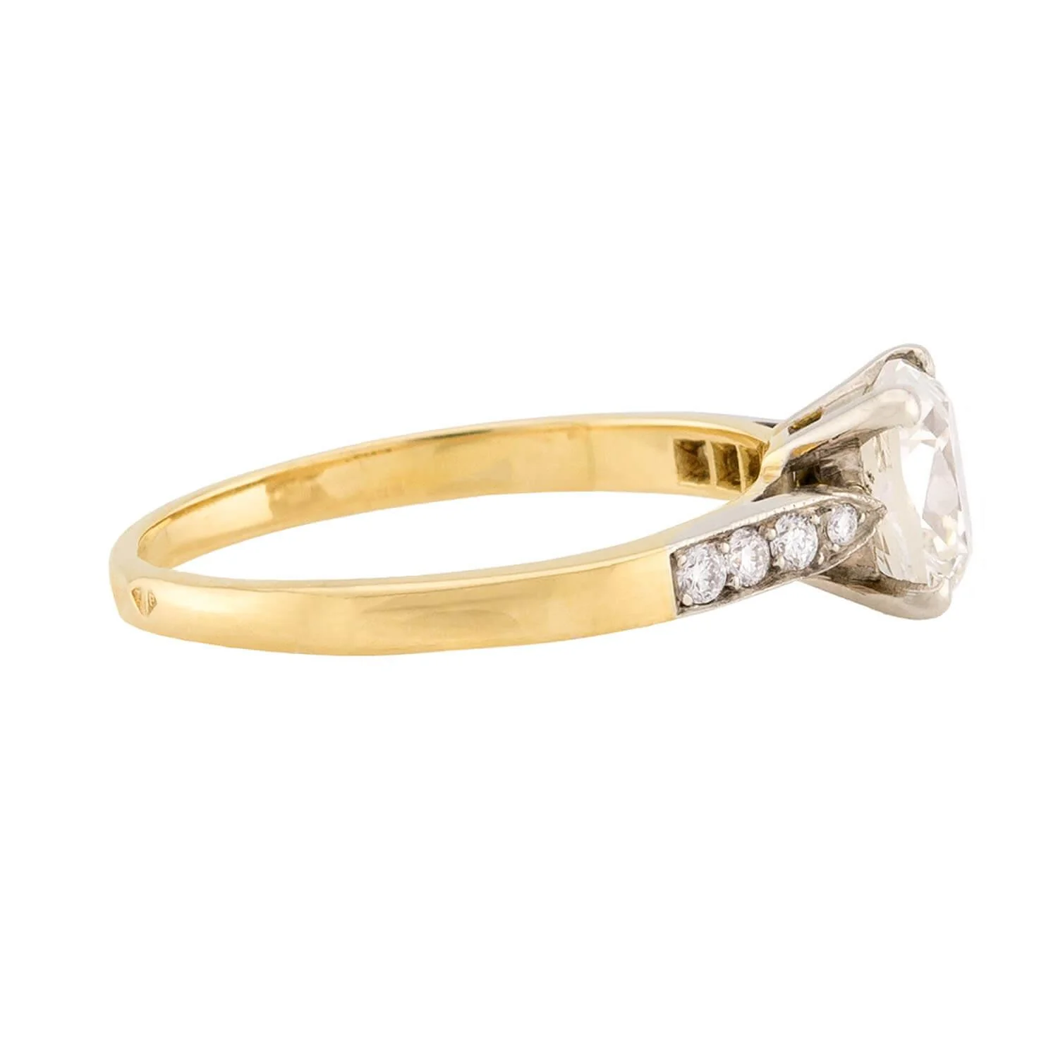 Estate French 18k GIA Diamond Engagement Ring 1.23ct - Image 3