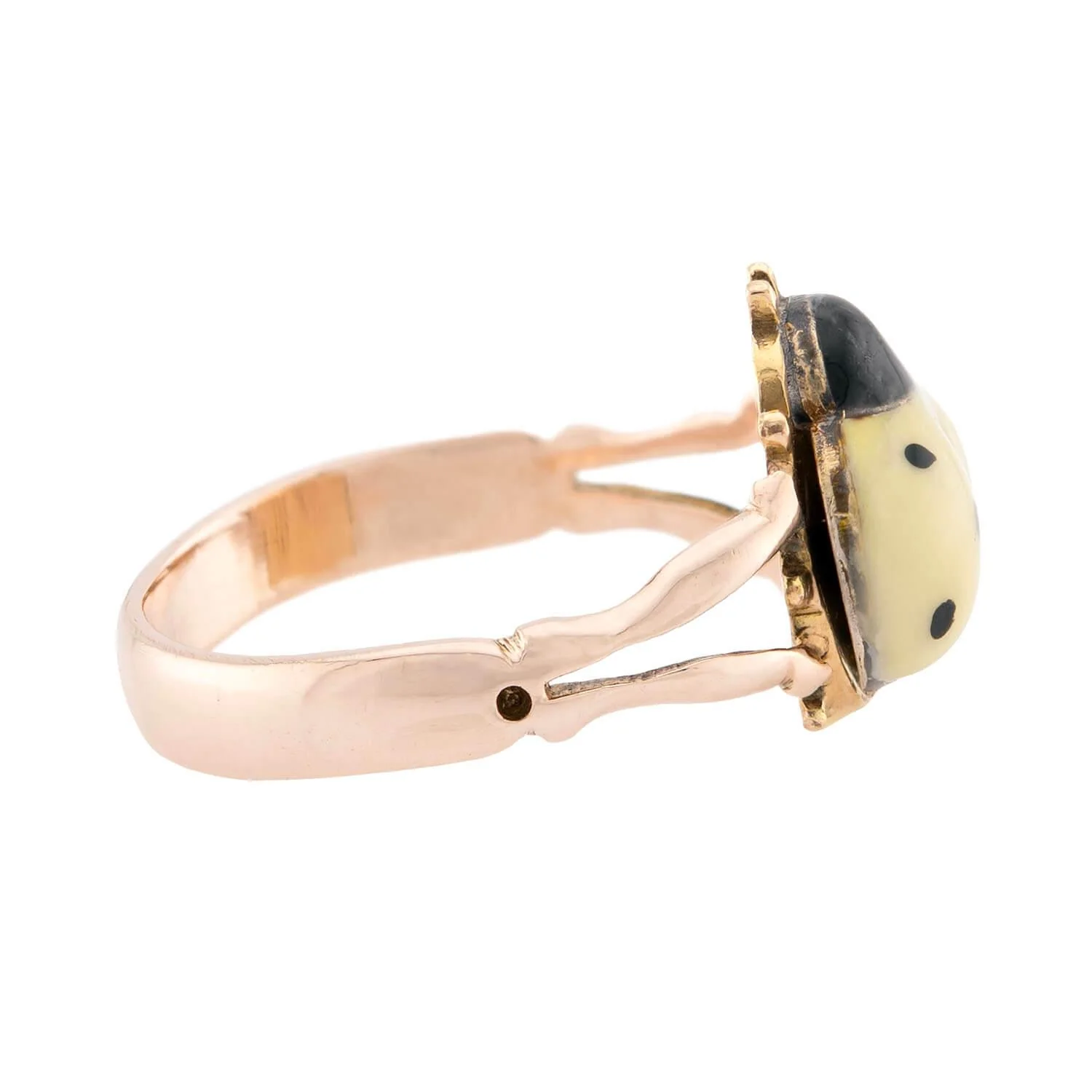 Estate German 14k/10k Enamel Ladybug-Motif Ring - Image 3