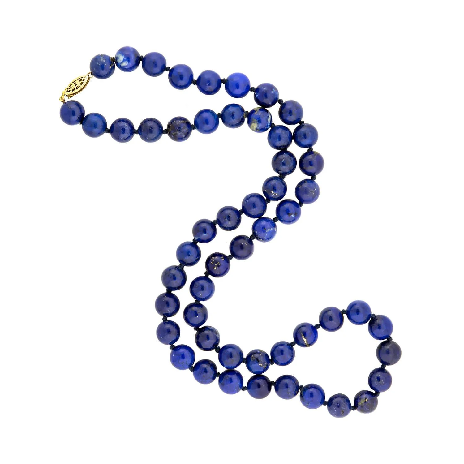 Estate Gold Filled Lapis Bead Necklace 24" - Image 2