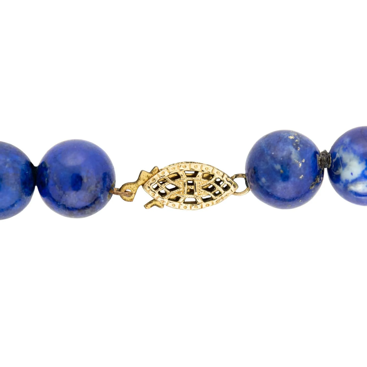 Estate Gold Filled Lapis Bead Necklace 24" - Image 4