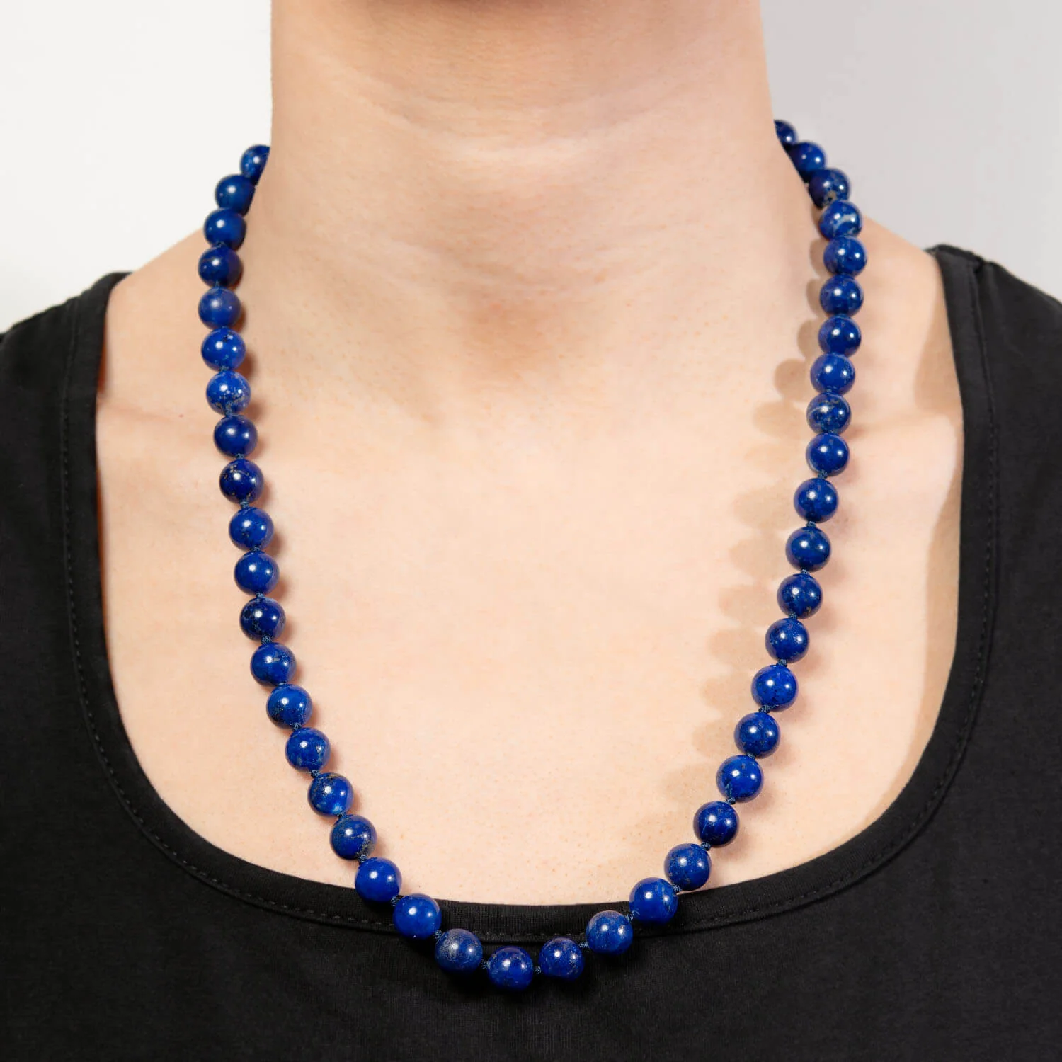 Estate Gold Filled Lapis Bead Necklace 24" - Image 5