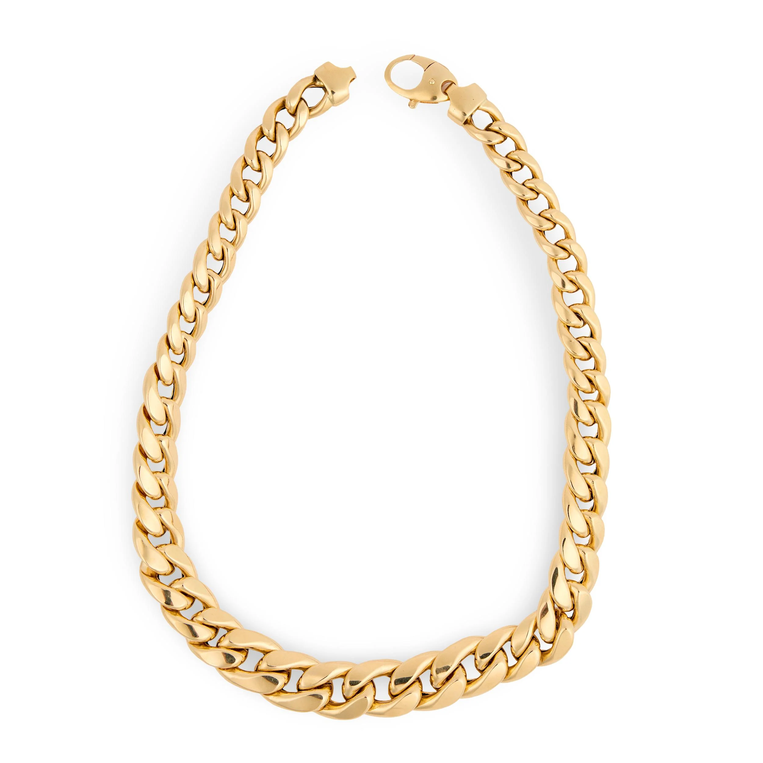 Estate Italian Wide 18k Cuban Link Necklace 17" 38.6dwt