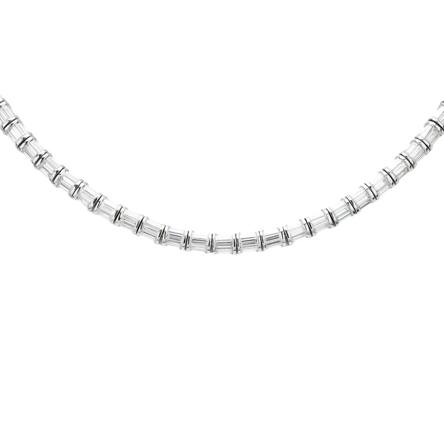 Estate Italian 18k 12.50ctw Diamond Riviera Necklace - Image 2
