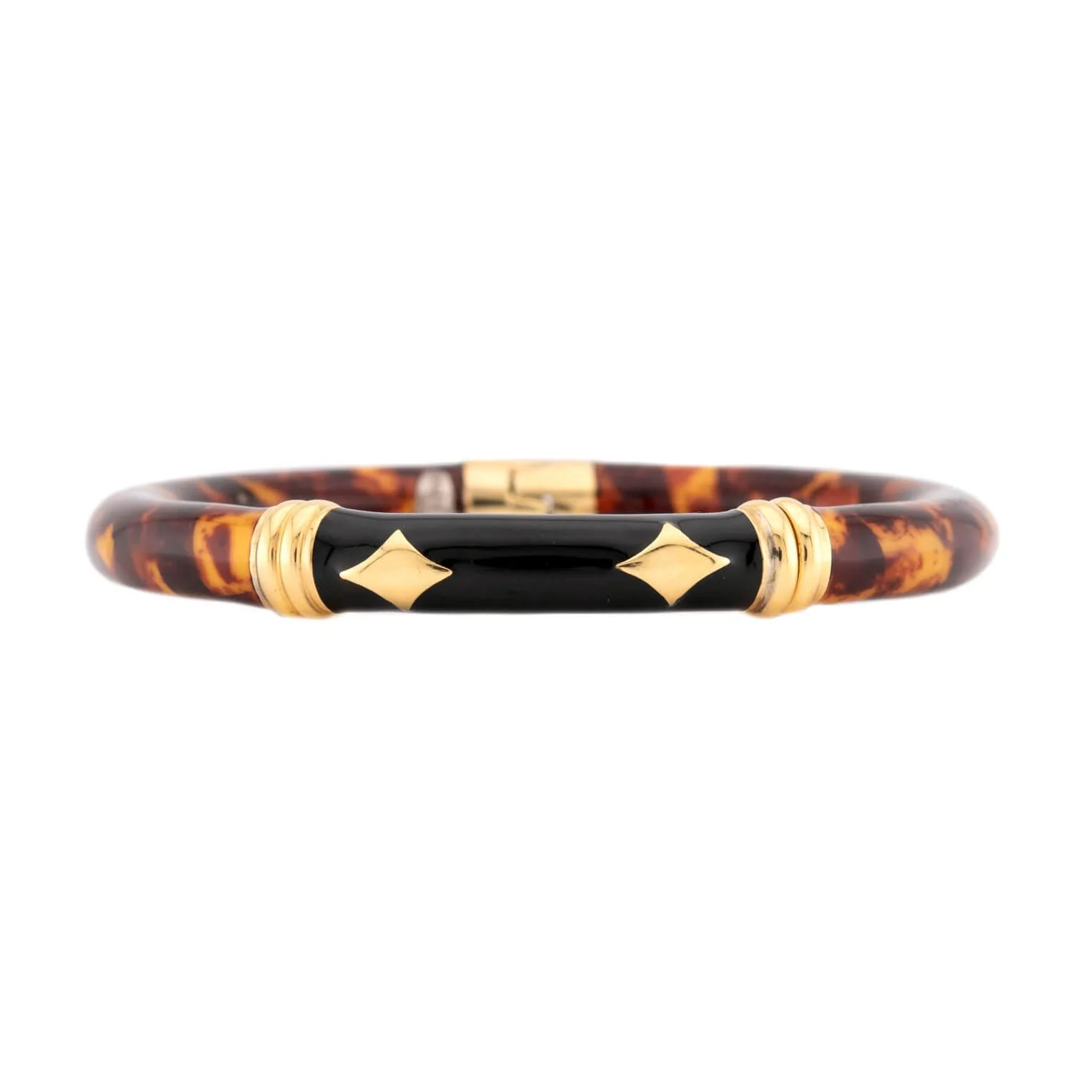 Estate Italian 18K/Sterling Silver Resin & Enamel Earring & Bracelet Set - Image 2