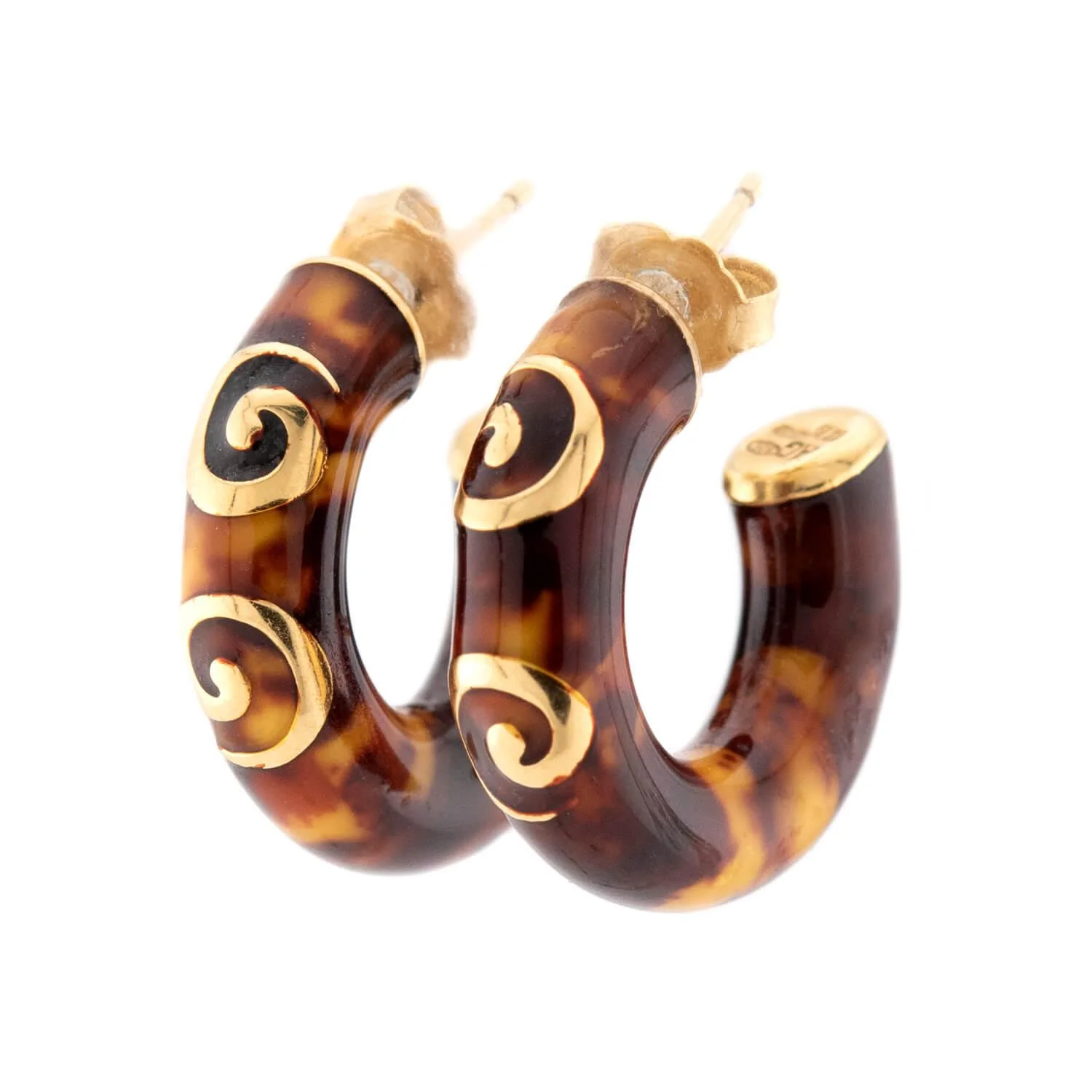 Estate Italian 18K/Sterling Silver Resin & Enamel Earring & Bracelet Set - Image 9