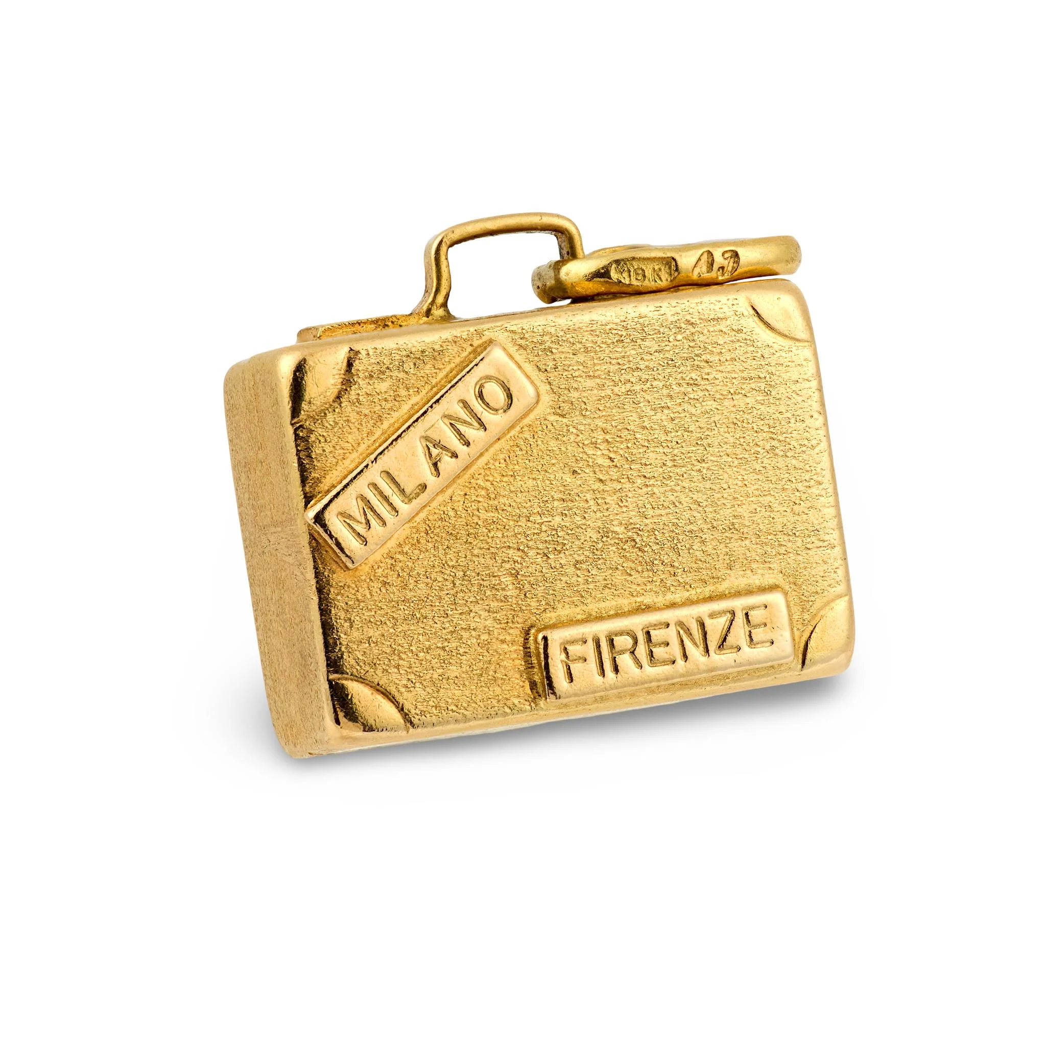 Estate Italian 18k Suitcase Pendant/Charm - Image 4