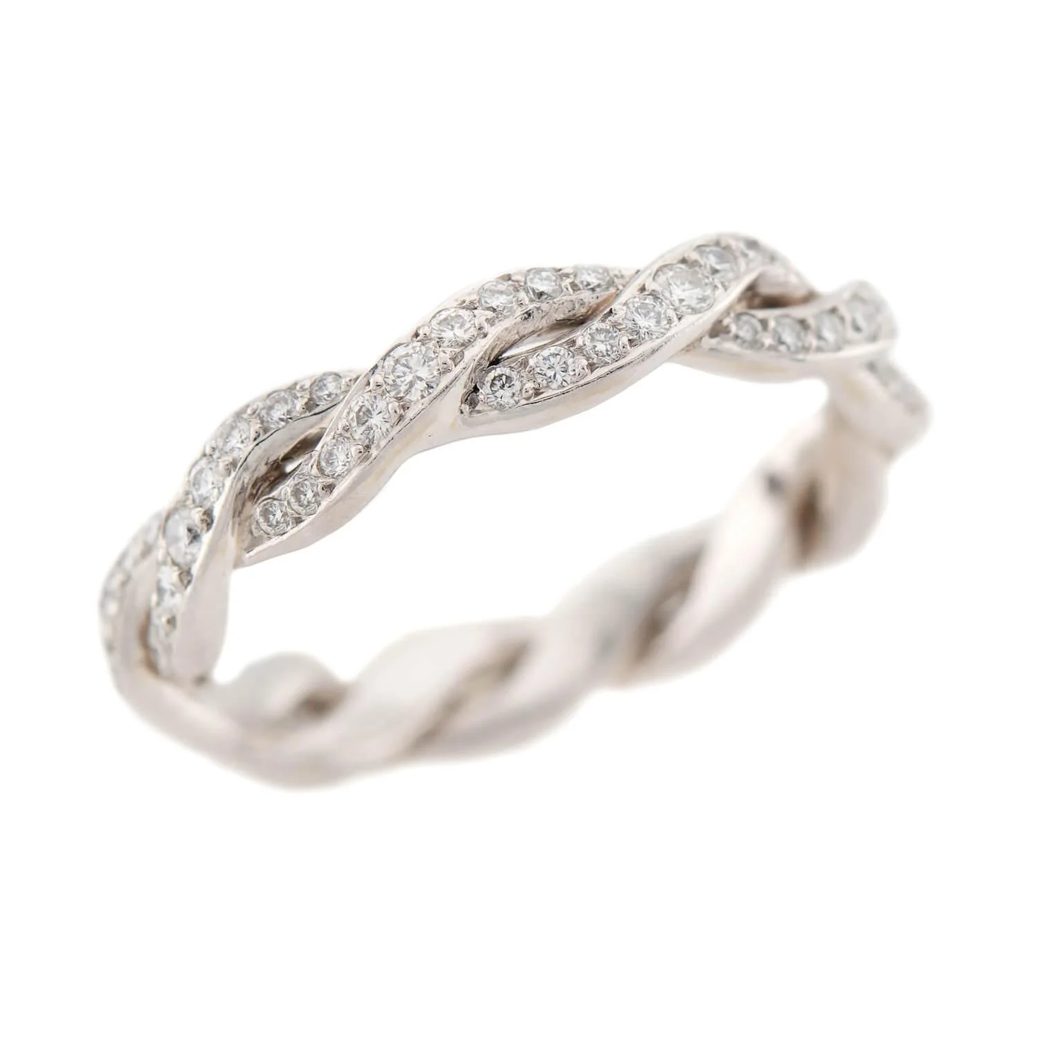 Estate Platinum Diamond Braided Band
