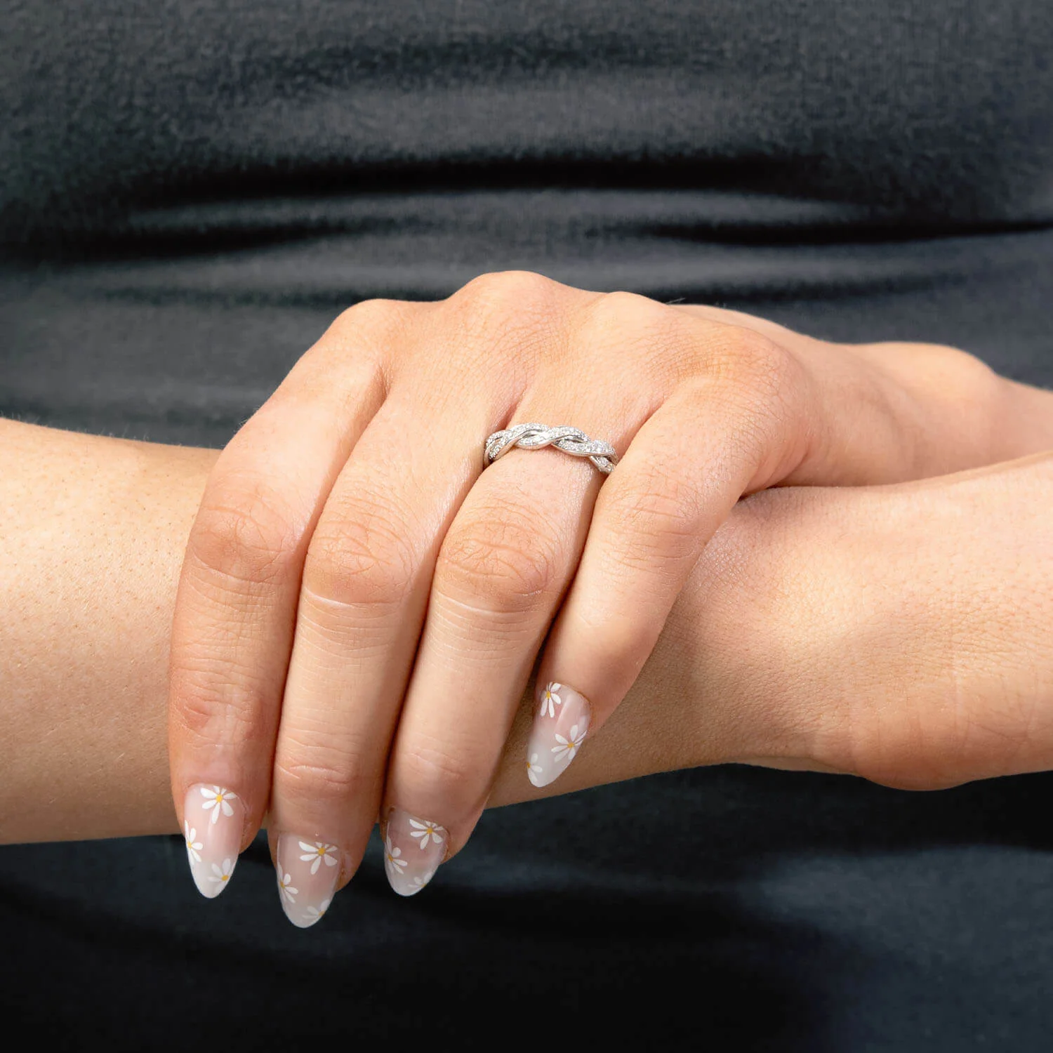 Estate Platinum Diamond Braided Band - Image 5