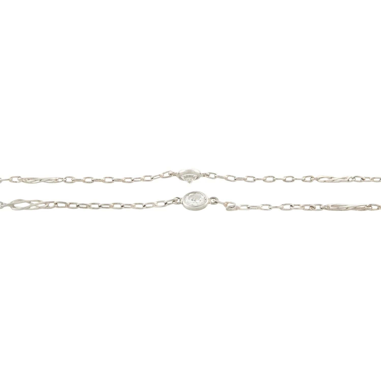 Estate Platinum Diamond By the Yard Chain Necklace 2.75ctw - Image 3