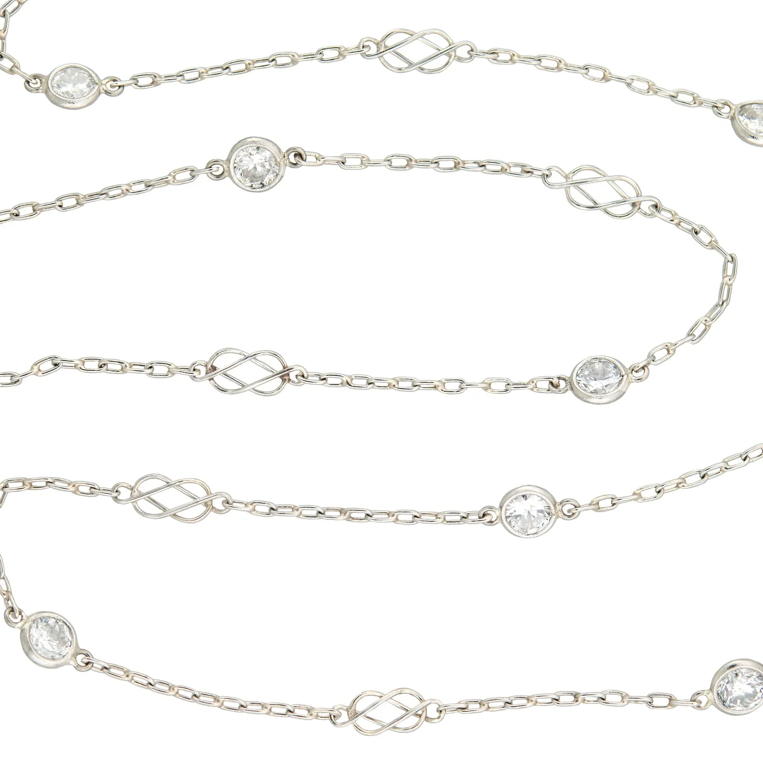 Estate Platinum Diamond By the Yard Chain Necklace 2.75ctw - Image 4