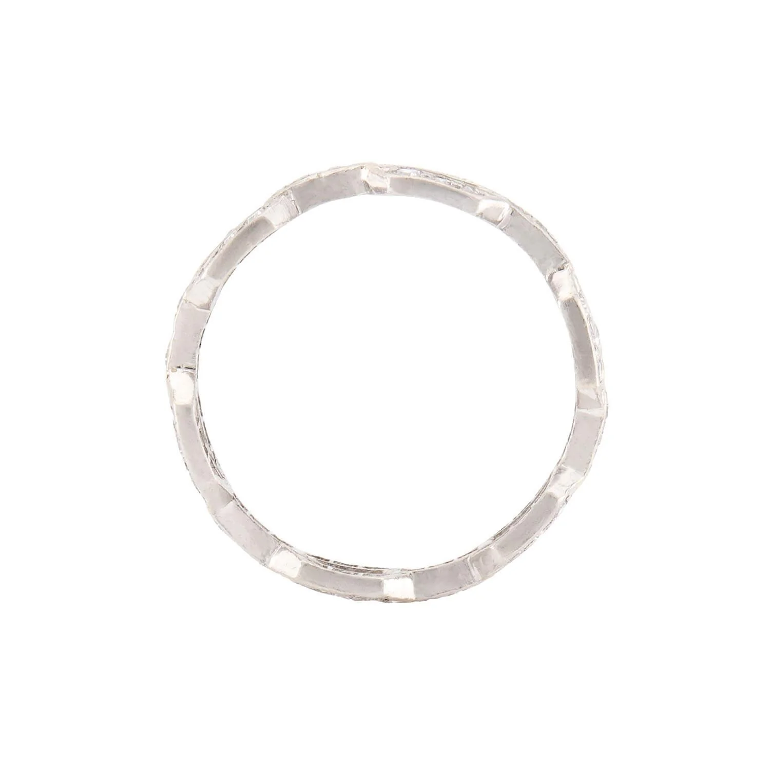 Estate Platinum Diamond Chain Link Ring - Image 3