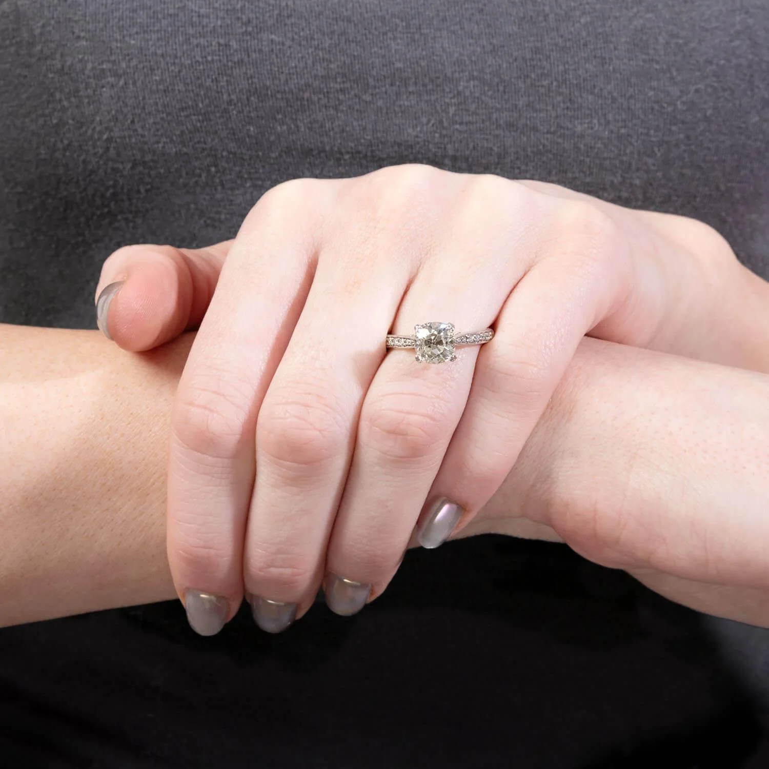 Estate Platinum Diamond Engagement Ring 2.05ct - Image 5