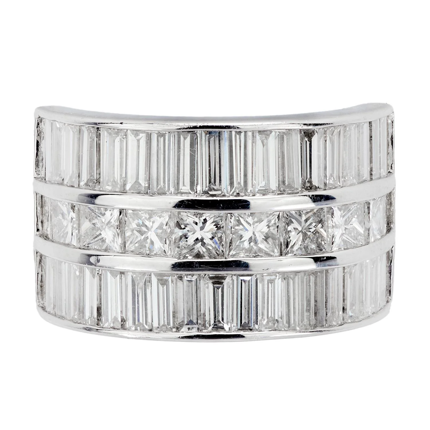 Estate Platinum Diamond Statement Ring - Image 2