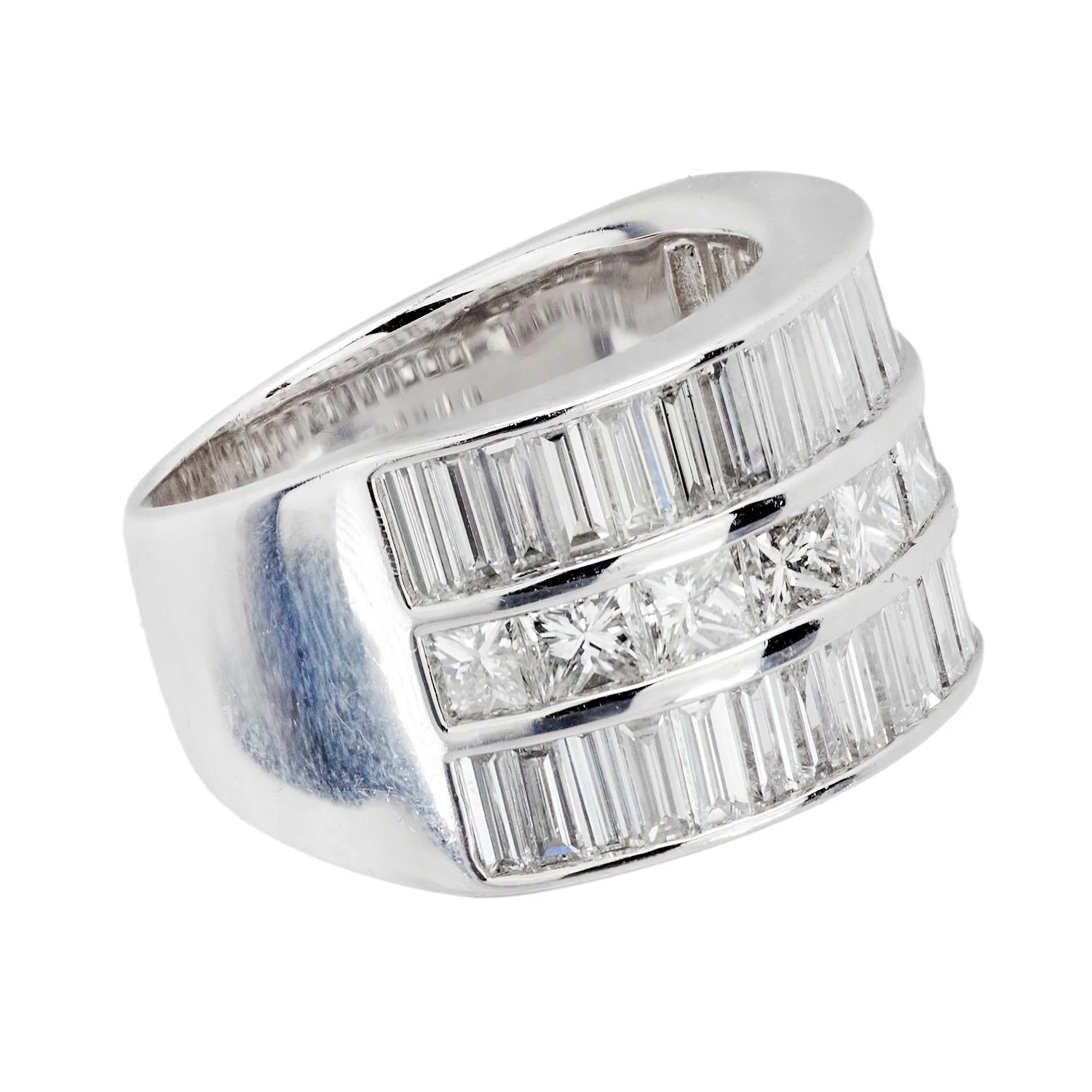 Estate Platinum Diamond Statement Ring - Image 3