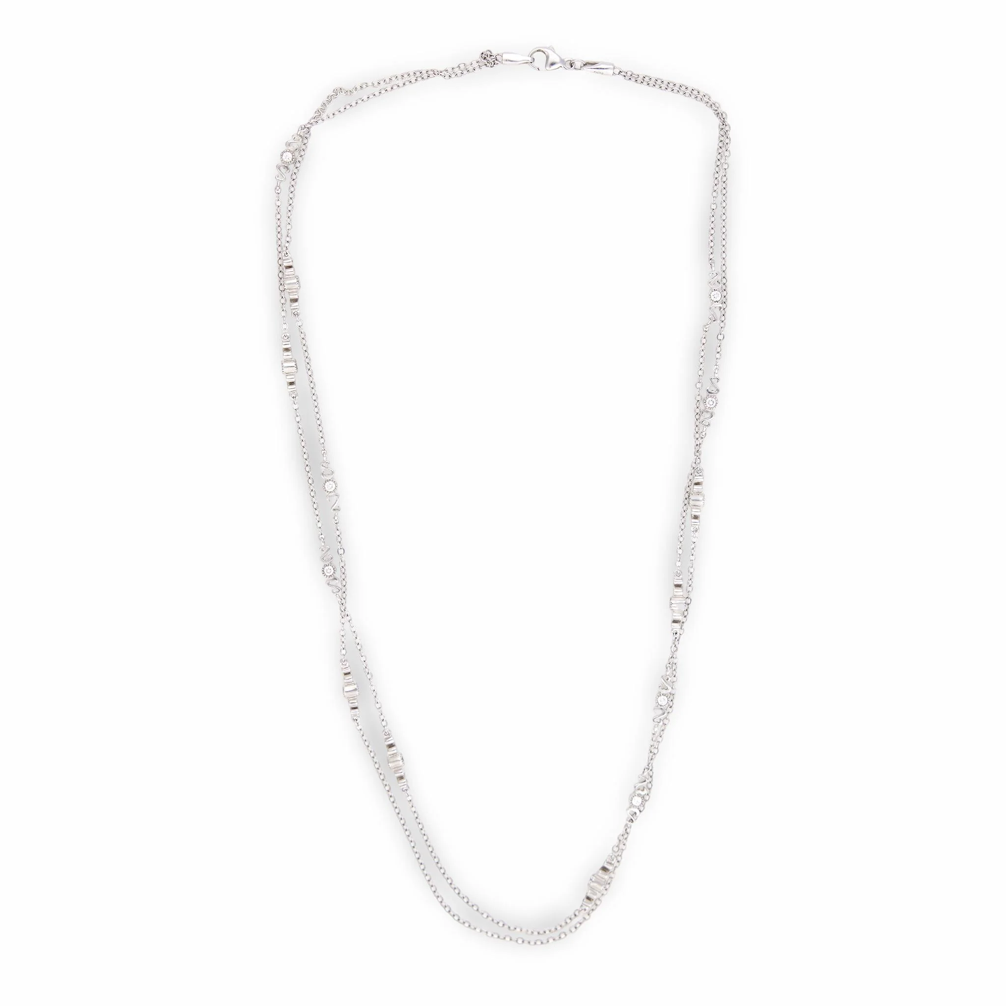 Estate Platinum "Diamonds-by-the-Yard" Necklace - Image 2
