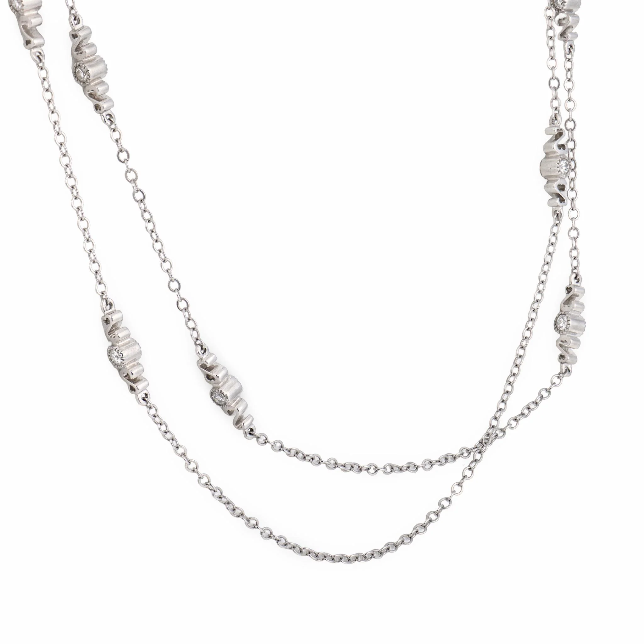 Estate Platinum "Diamonds-by-the-Yard" Necklace - Image 4
