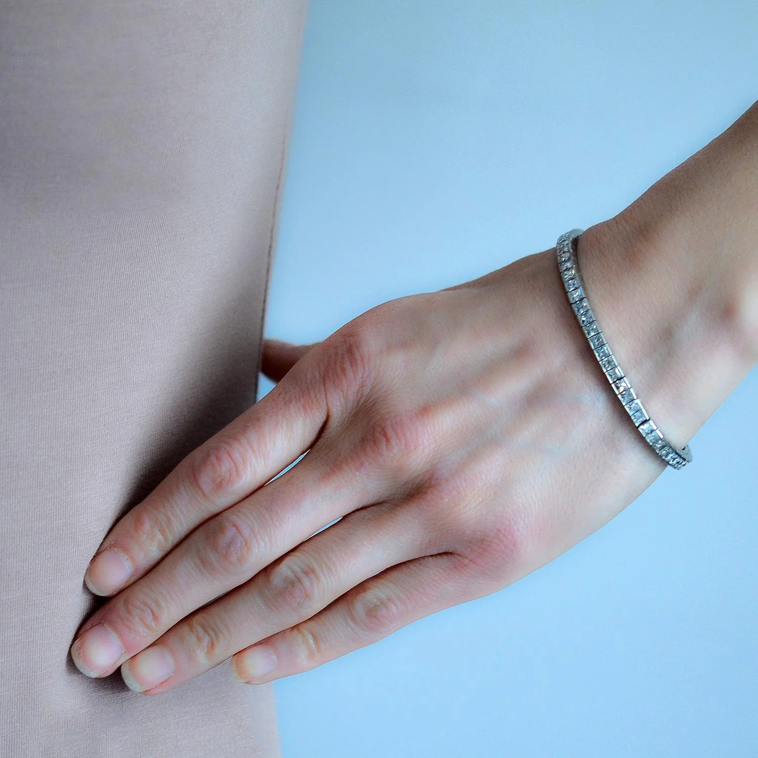 Estate Platinum French Cut Diamond Line Bracelet 11.60ctw - Image 6