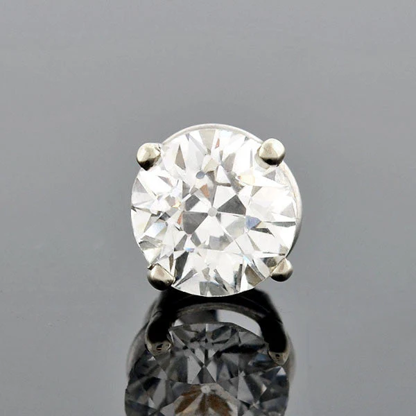 Platinum Old European Diamond Stud Earrings 2.05ctw - Image 2
