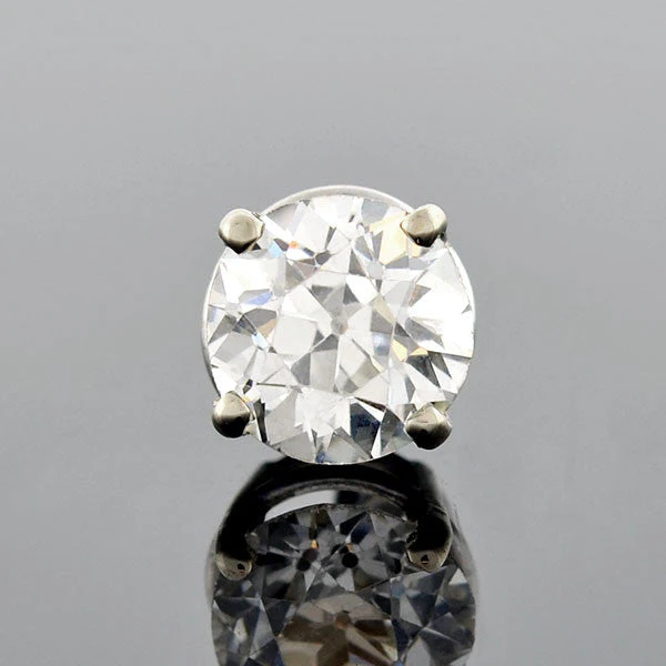 Platinum Old European Diamond Stud Earrings 2.05ctw - Image 3