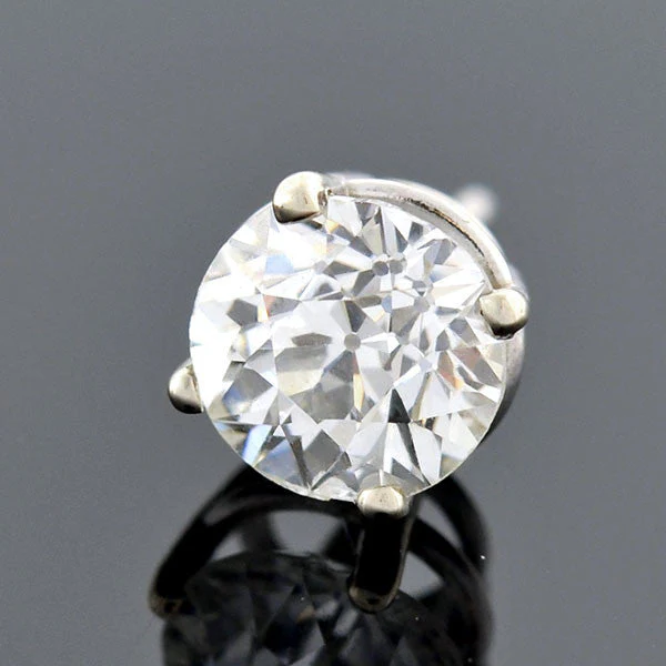 Platinum Old European Diamond Stud Earrings 2.05ctw - Image 4