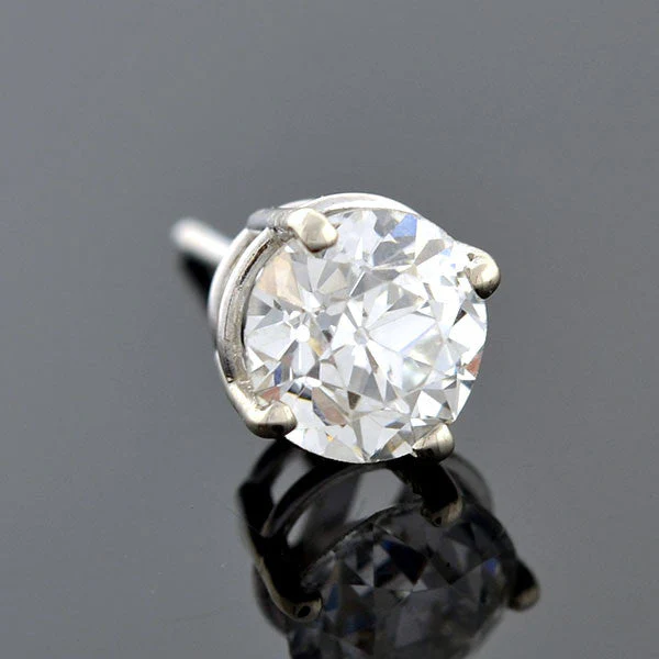 Platinum Old European Diamond Stud Earrings 2.05ctw - Image 6