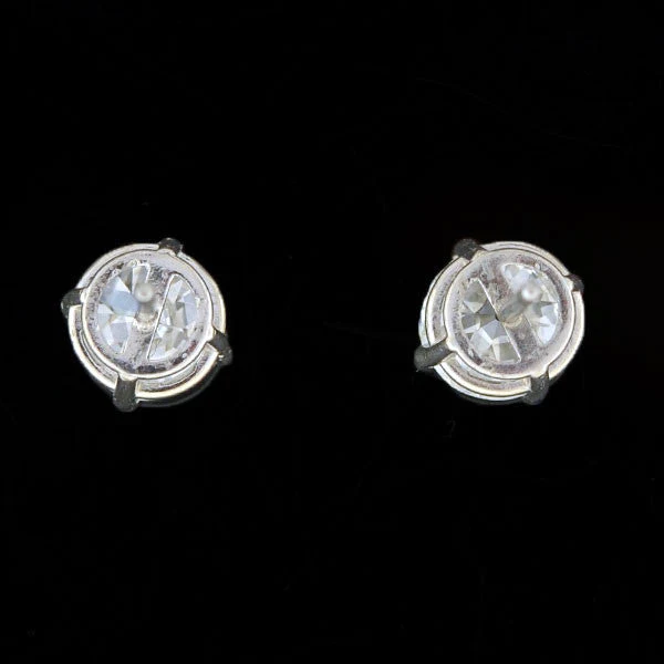 Platinum Old European Diamond Stud Earrings 2.05ctw - Image 7