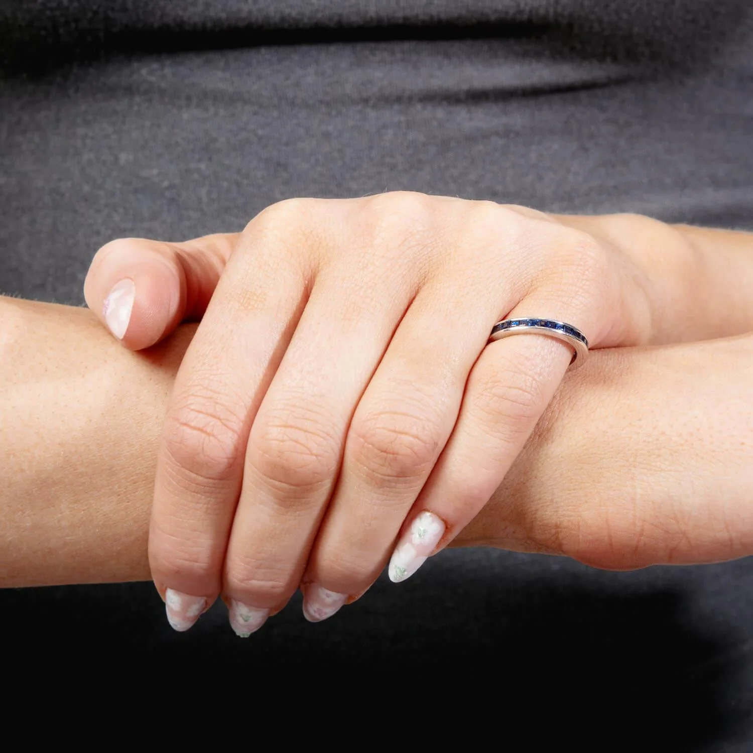 Estate Platinum Sapphire Eternity Band - Image 5