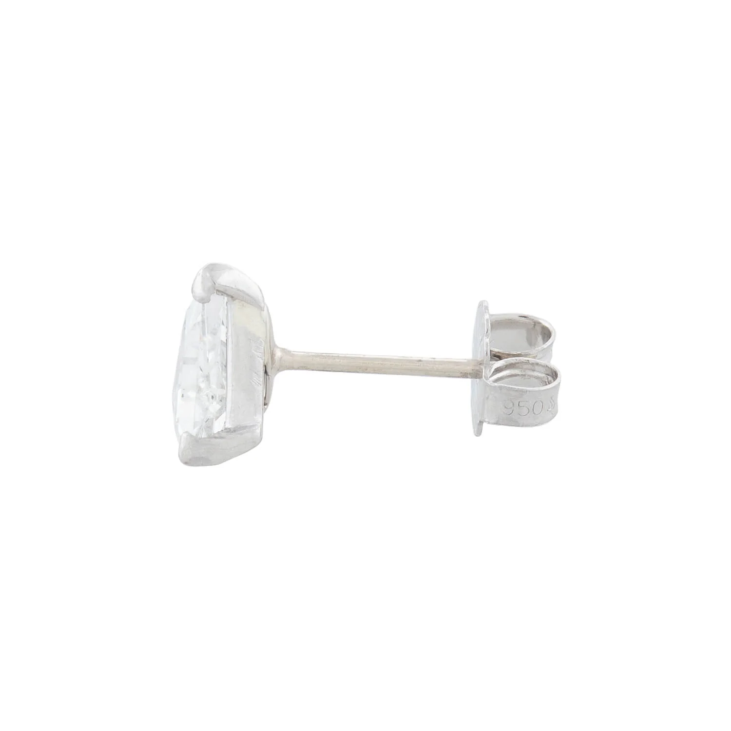 Estate Platinum Trillion Cut Diamond Stud Earrings 1ctw - Image 2