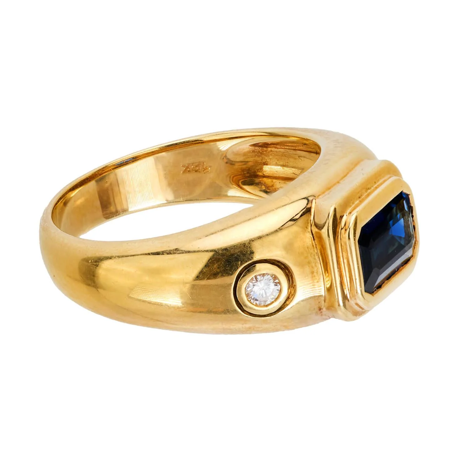 Estate Sapphire and Diamond Three Stone Ring - Image 3
