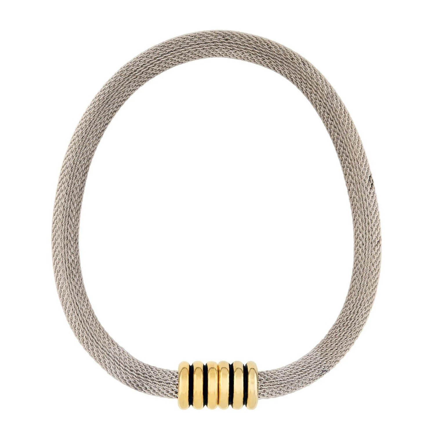 Estate Sterling Silver/18k Mesh Choker