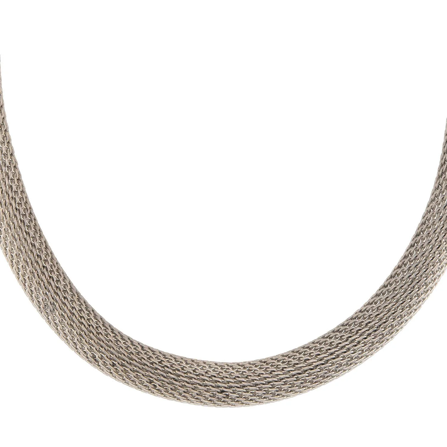 Estate Sterling Silver/18k Mesh Choker - Image 2