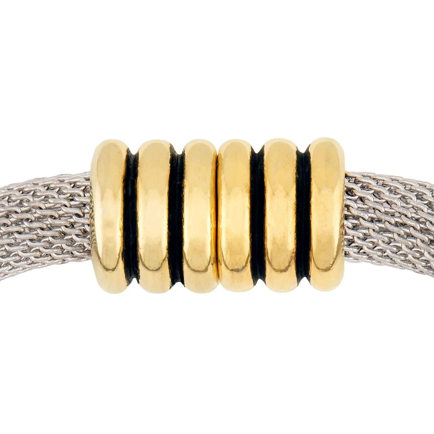 Estate Sterling Silver/18k Mesh Choker - Image 4