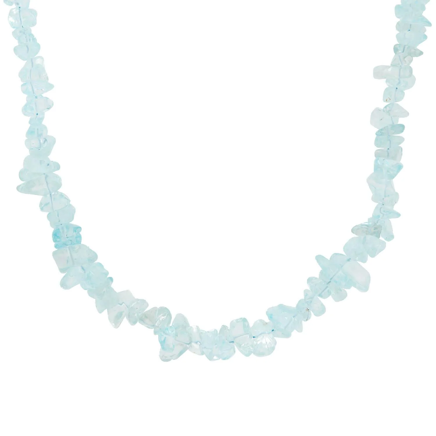 Estate Sterling Silver Aqua Necklace & Bracelet Set - Image 2