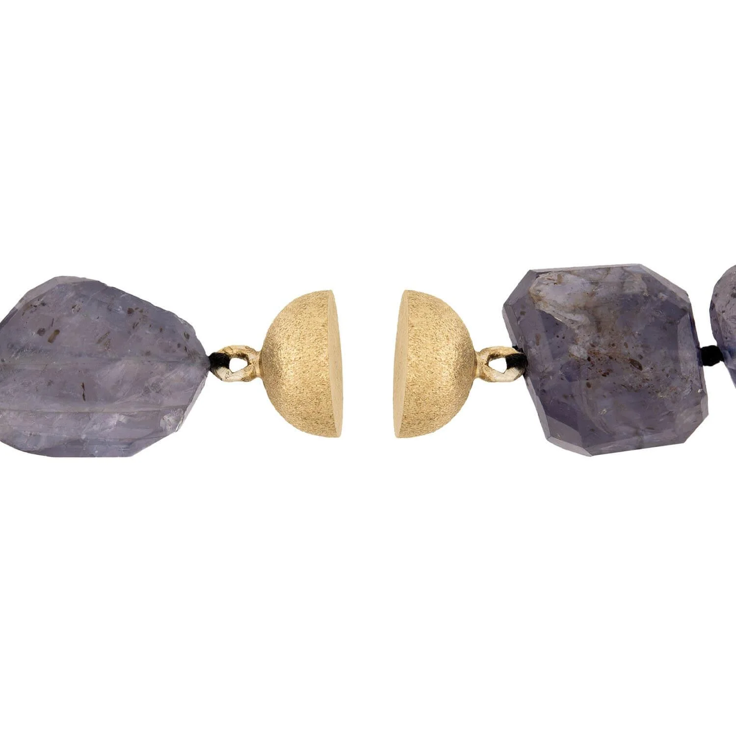 Estate Sterling Silver Gilt Labradorite Bead Necklace - Image 4
