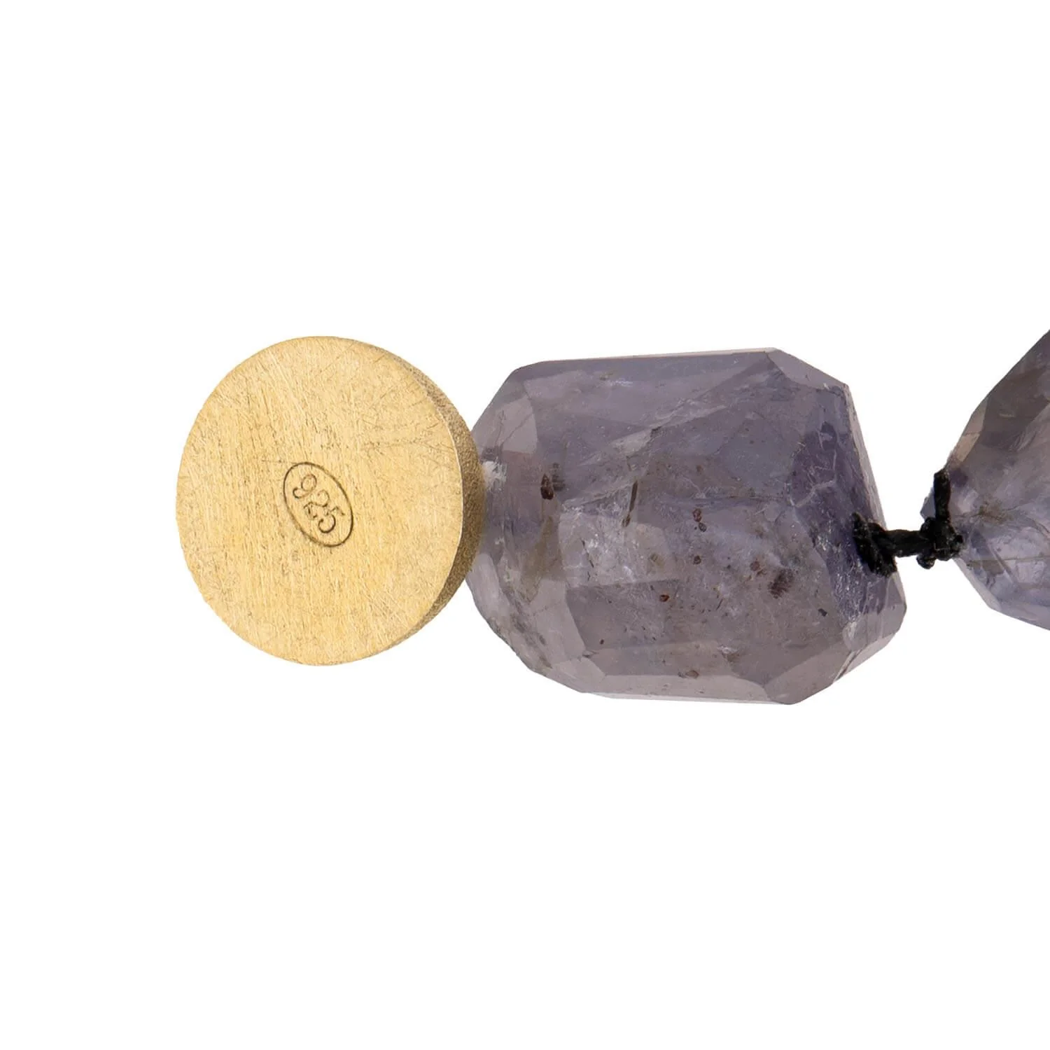 Estate Sterling Silver Gilt Labradorite Bead Necklace - Image 5
