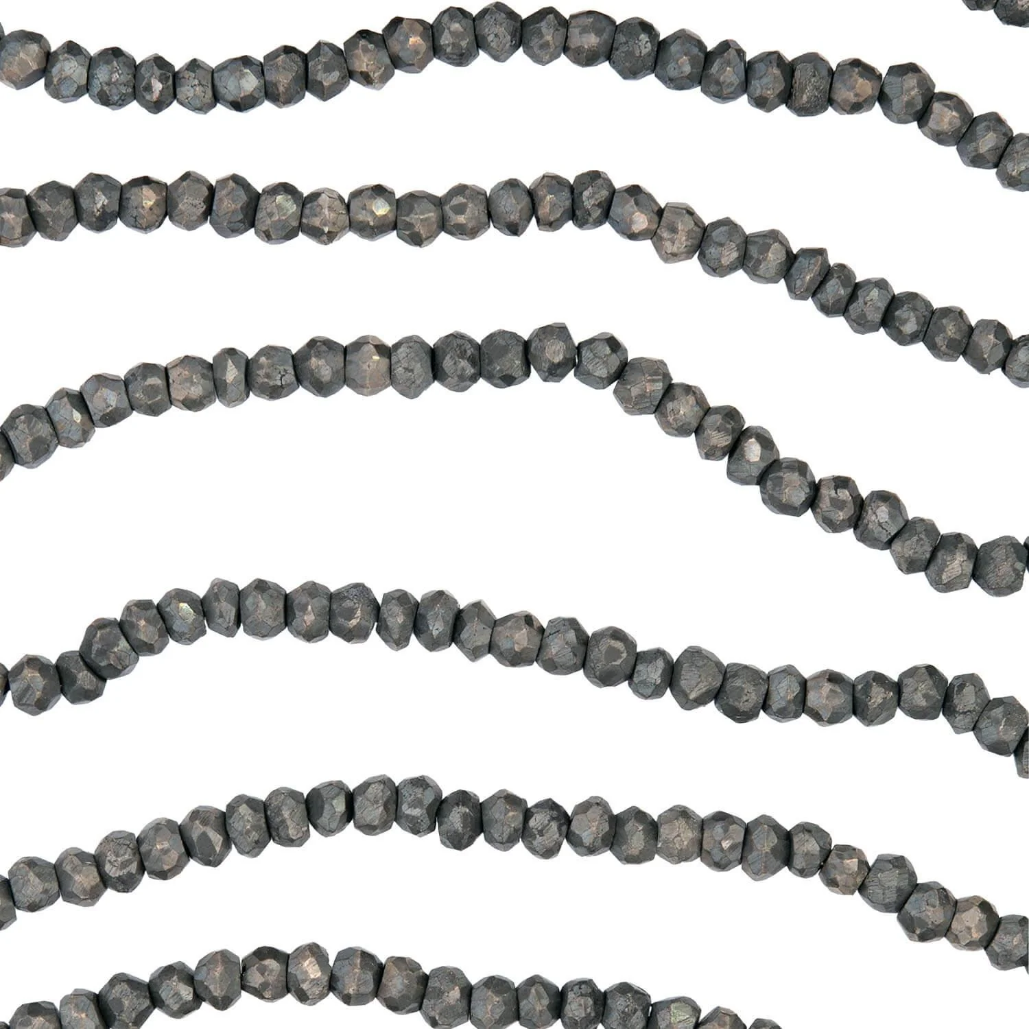 Estate Sterling Silver Pyrite Bead Charm Necklace - Image 4
