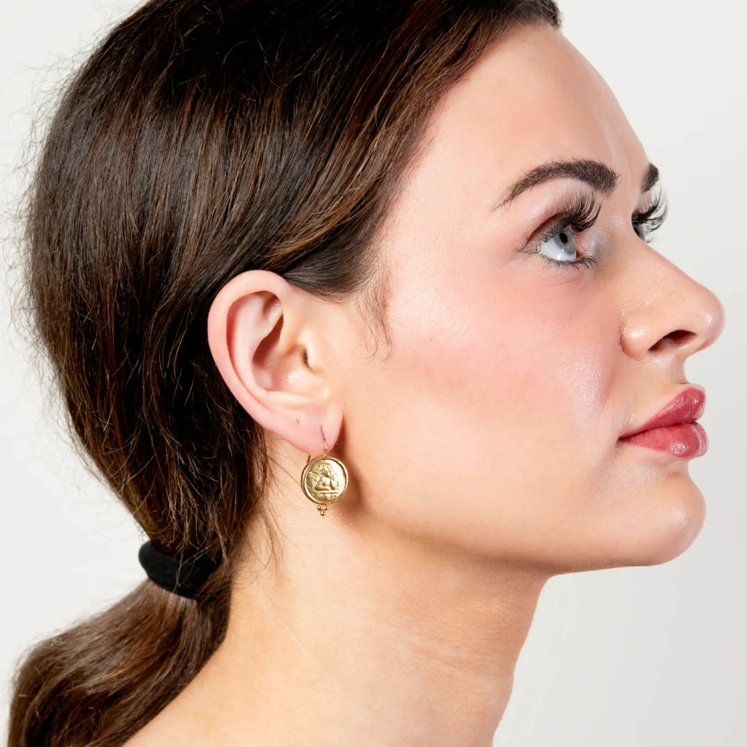 Estate Temple St. Clair 18k Cherub Earrings - Image 6