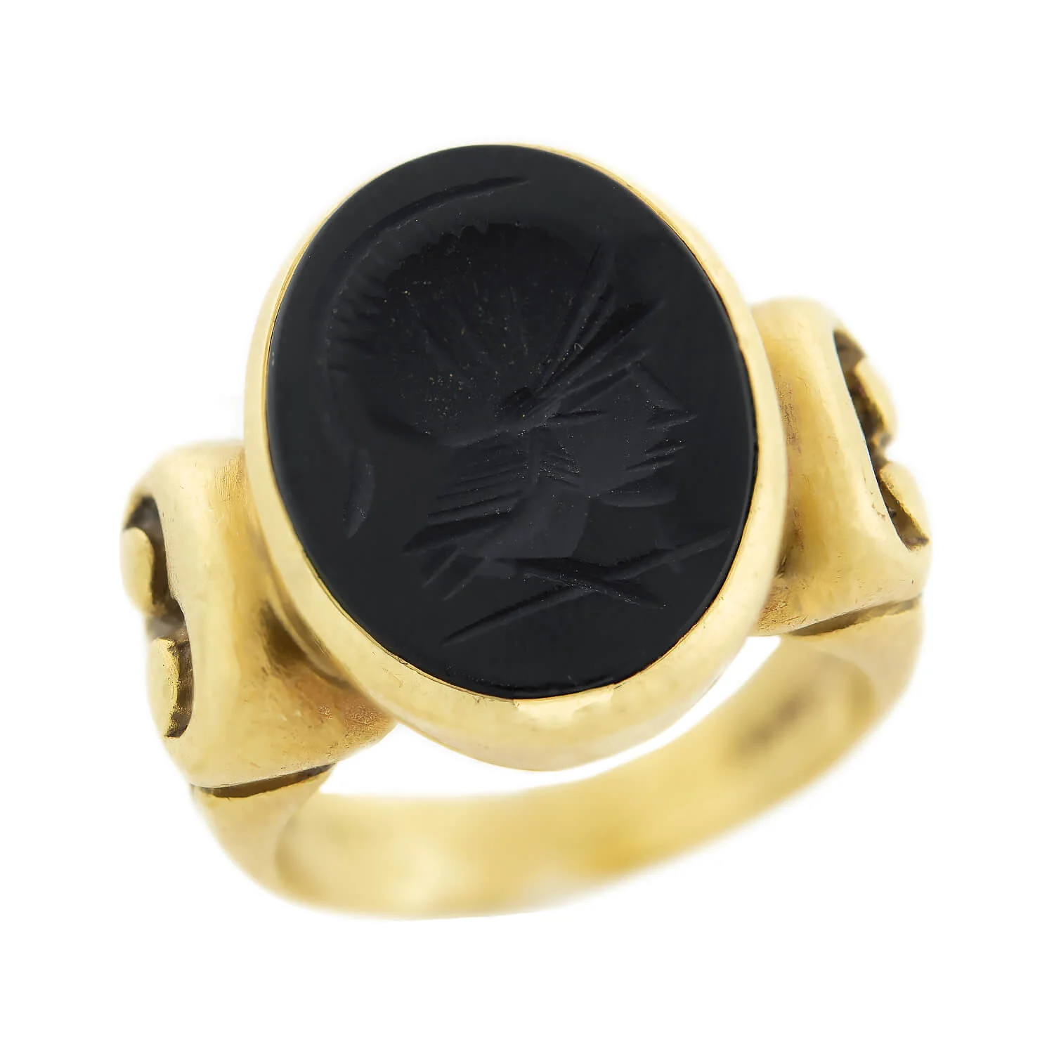 Estate VAHE NALTCHAYAN 18k Carved Onyx Intaglio Ring - Image 4