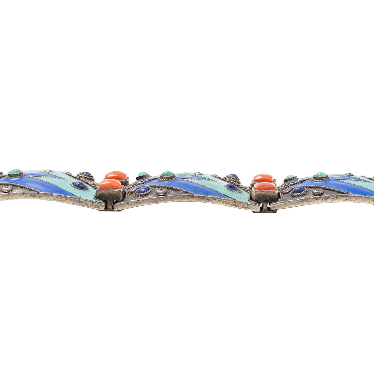 THEODORE FAHRNER Art Deco Sterling Silver Enamel Braclet - Image 4