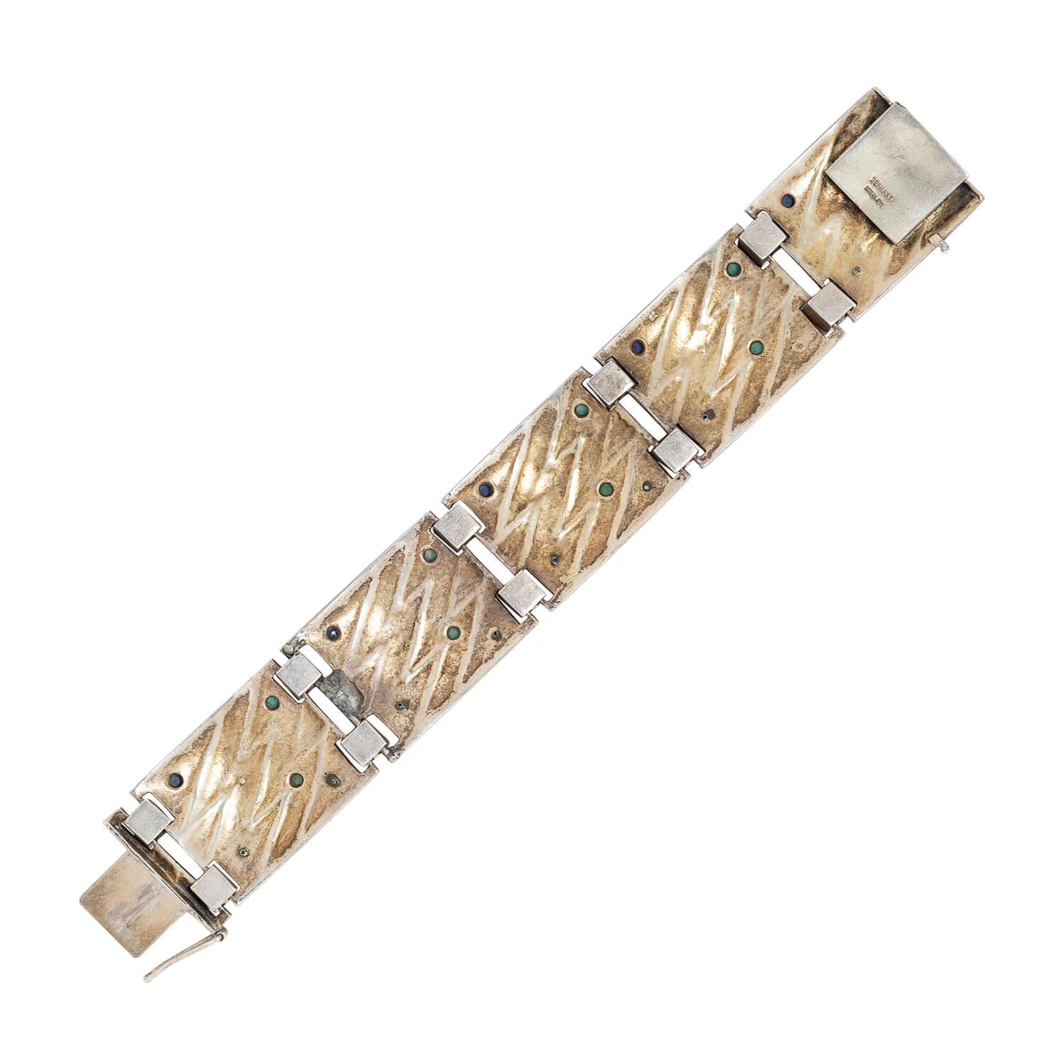THEODORE FAHRNER Art Deco Sterling Silver Enamel Braclet - Image 5
