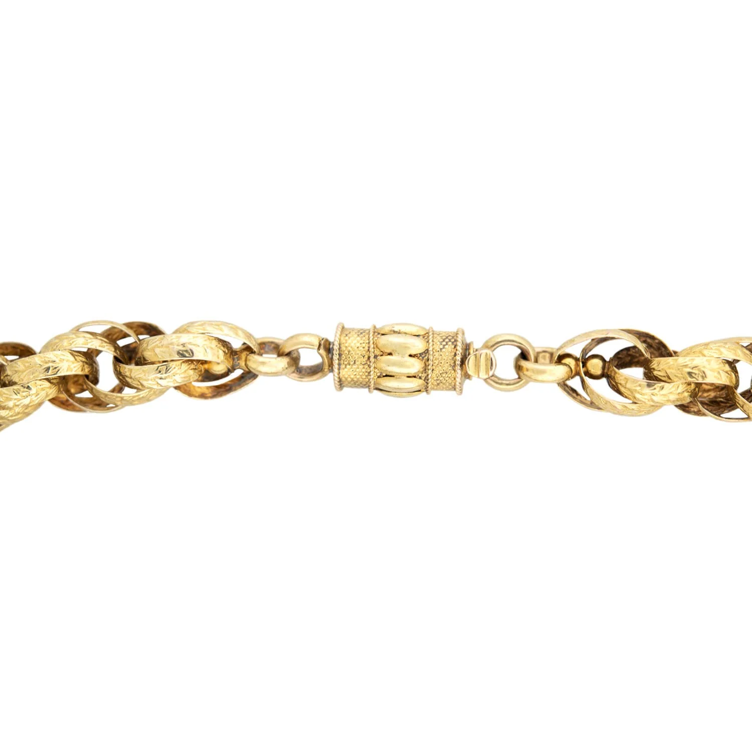 Georgian 15k Hand Wrought Chain with Barrel Clasp 17" - Image 4